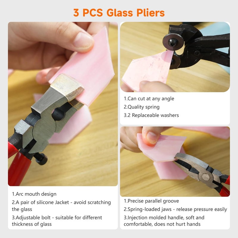 PP OPOUNT Stained Glass Kit for Beginners & Adults, Complete Stained Glass Making Kit with 100W Adjustable Soldering Iron, Glass Cutting Tools, Diamond Cutter Set & Instructions for DIY Glass Crafts - Image 3